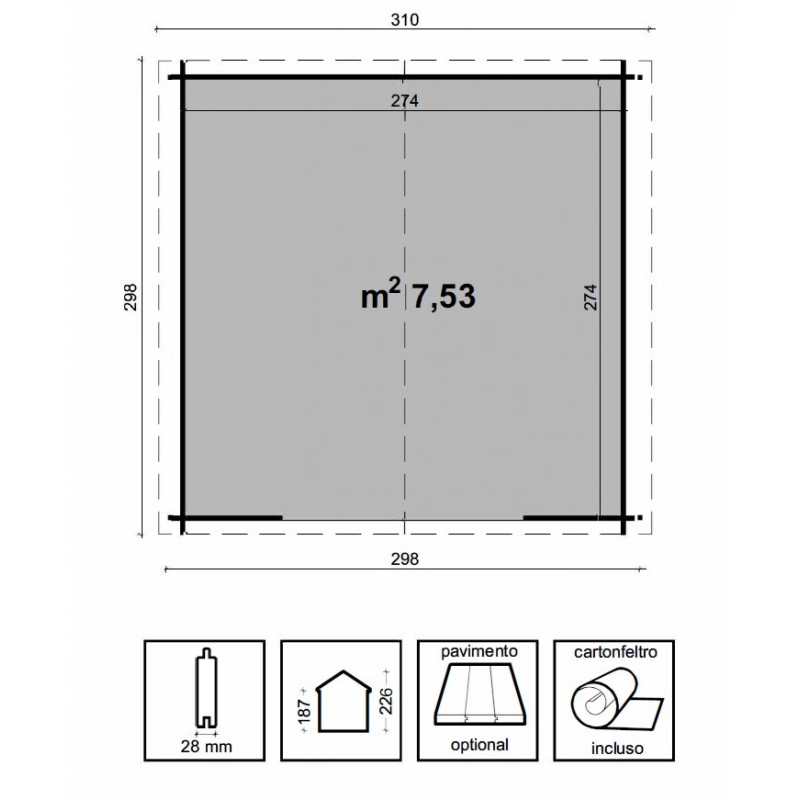 Casetta Astrid Cm 300X300 Losa
