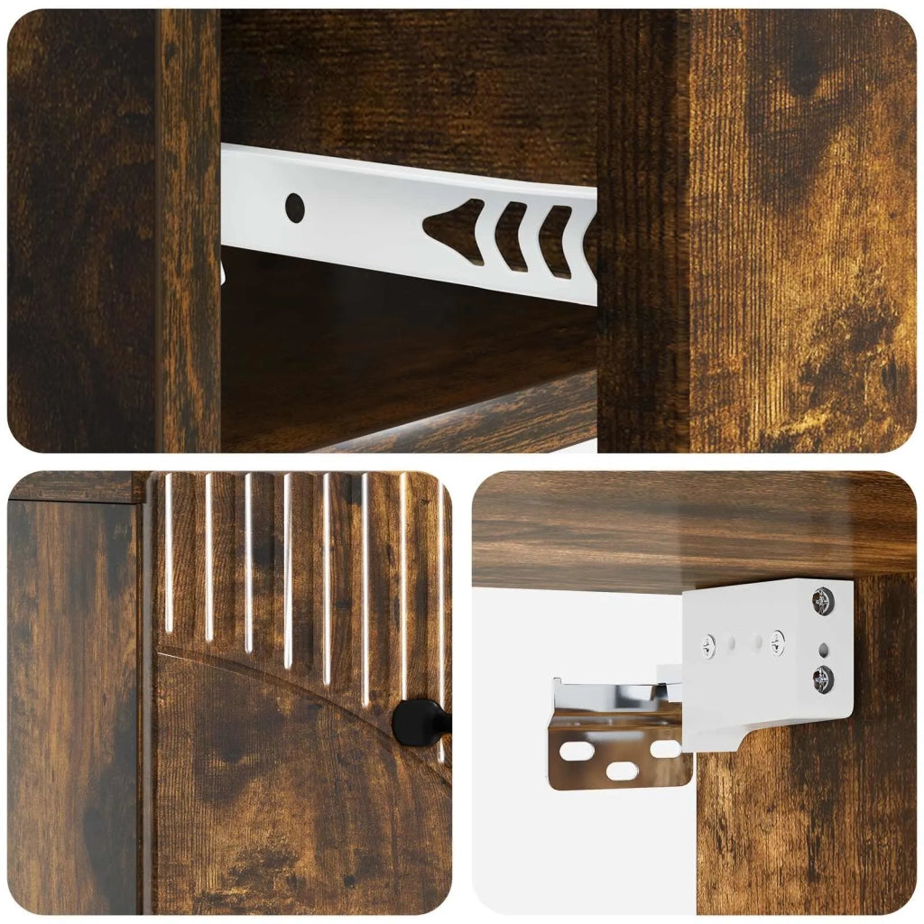 Mobiletto da notte a muro 2 pcs Rovere Fumo 34,5 x 33 x 20 cm 898946