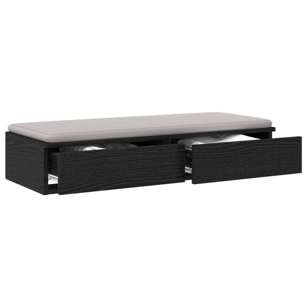 Cassetti per Letto  Neri 75x36,5x16,5 cm in Legno Compensato