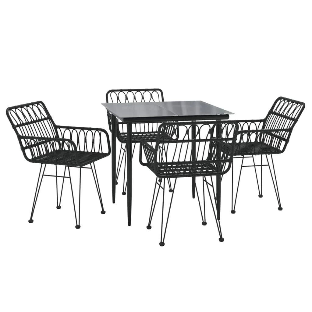 Set da pranzo da giardino in vimini di resina nera da 5 pezzi 02_0014792