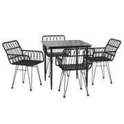 Set da pranzo da giardino in vimini di resina nera da 5 pezzi 02_0014792