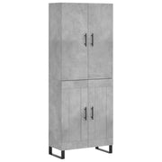 Credenza | Madia | Buffet da pranzo | Armadio da pranzo Grigio Cemento 69,5x34x180 cm in Legno Multistrato