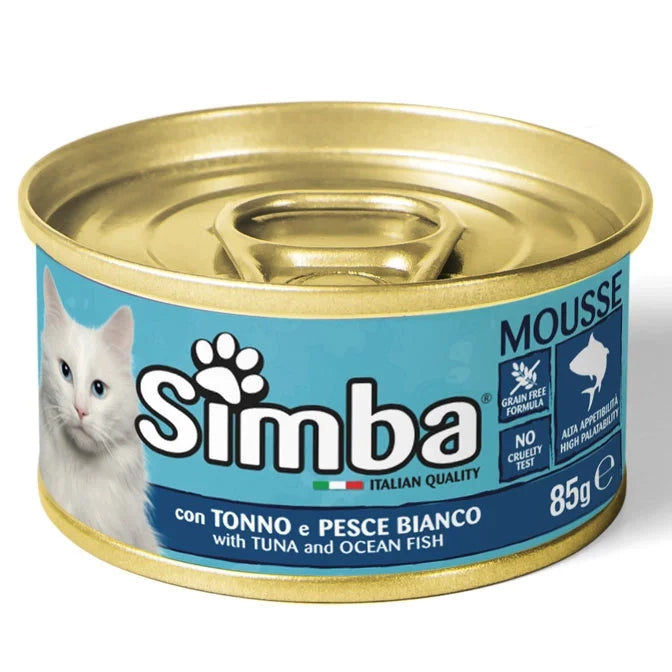 ALIMENTO PER GATTI 'MOUSSE' tonno e pesce bianco - gr 85- 24 pezzi  - MONGE