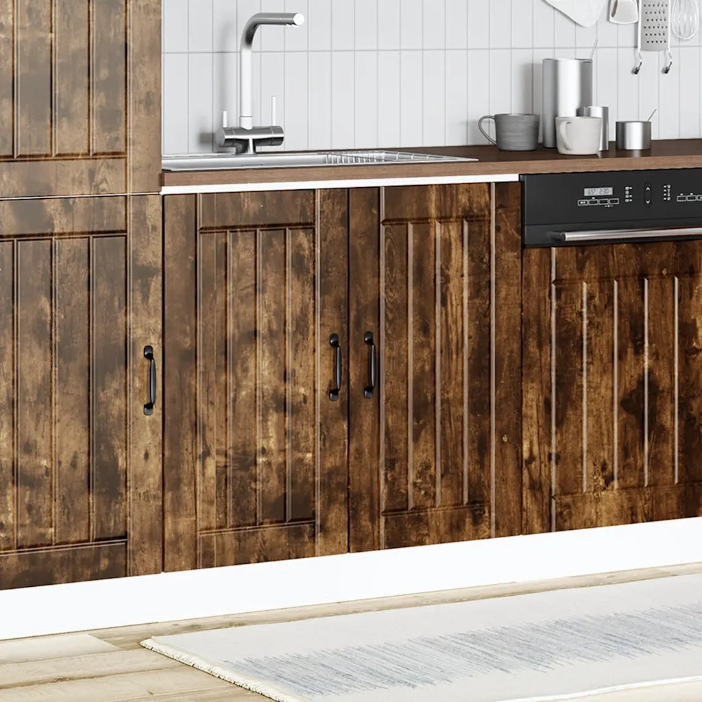 Mobile Base Lavello Lucca Rovere Fumo in Legno Multistrato