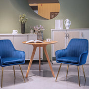 Set di 2 sedie da pranzo blu 57,9 x 57,9 x 85,9 cm con braccioli