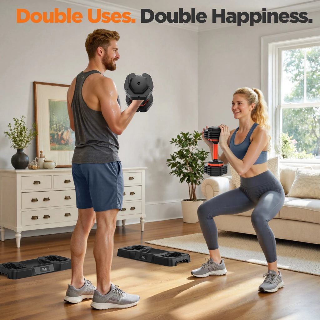 Set di manubri regolabili 2 pezzi 50LB ¨C zephmum ¨C manubri palestra casa fitness antiscivolo