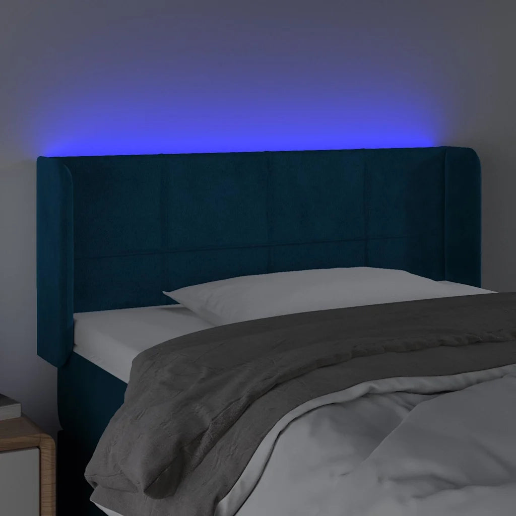 Testiera a LED Blu scuro 93x16x78/88 cm in Velluto