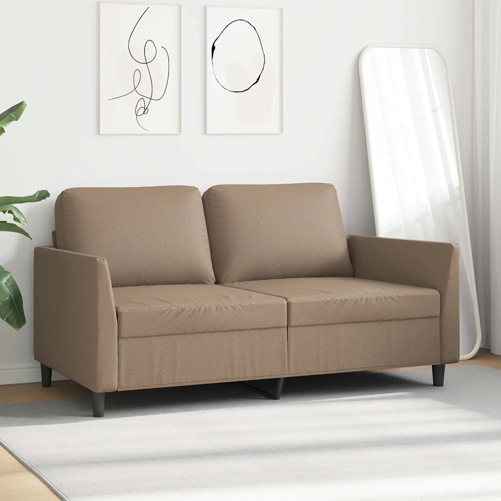Divano a 2 Posti-Sofa 2 Posti Cappuccino 140 cm in Similpelle 607485