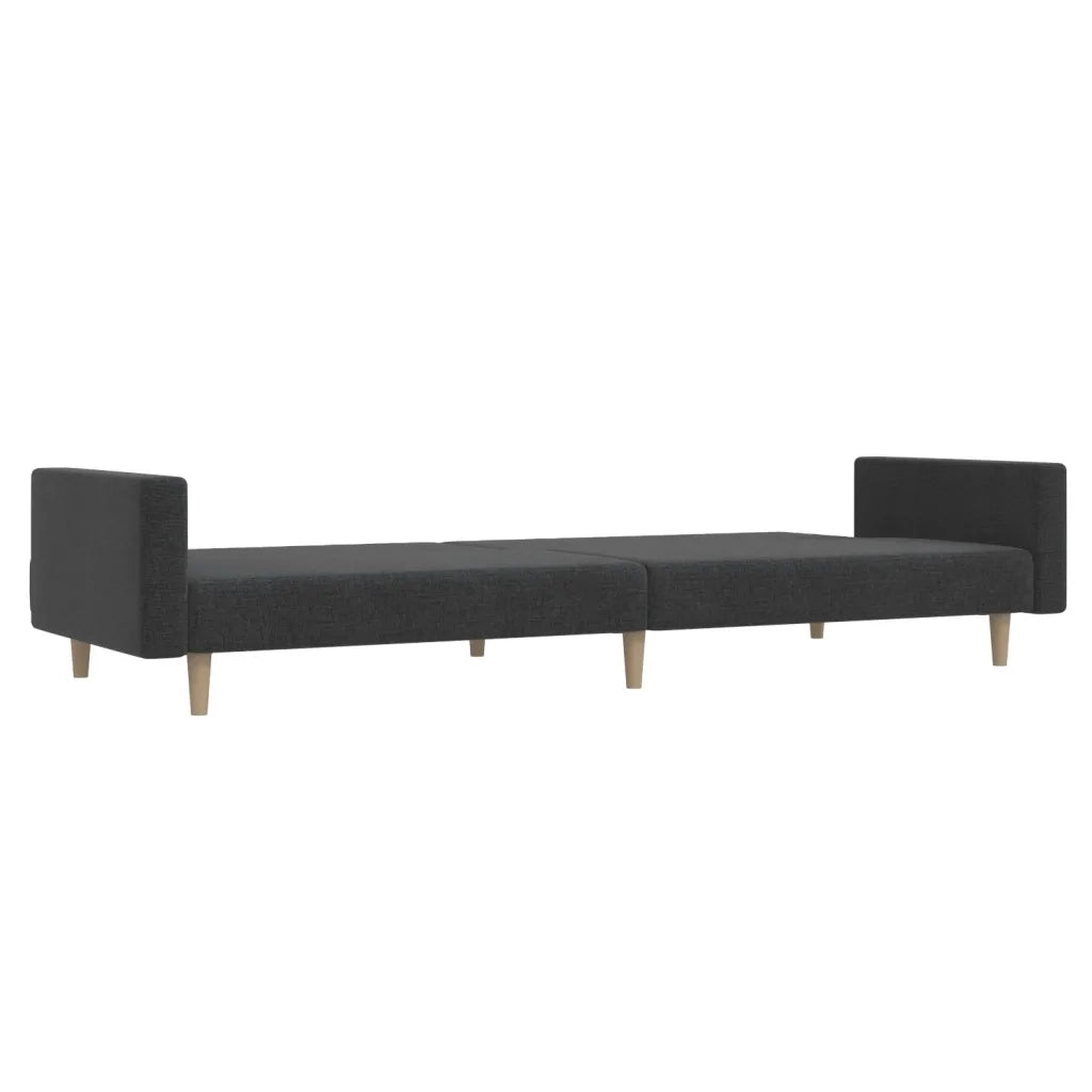 Divano Letto a 2 Posti Grigio Scuro in Tessuto 375728