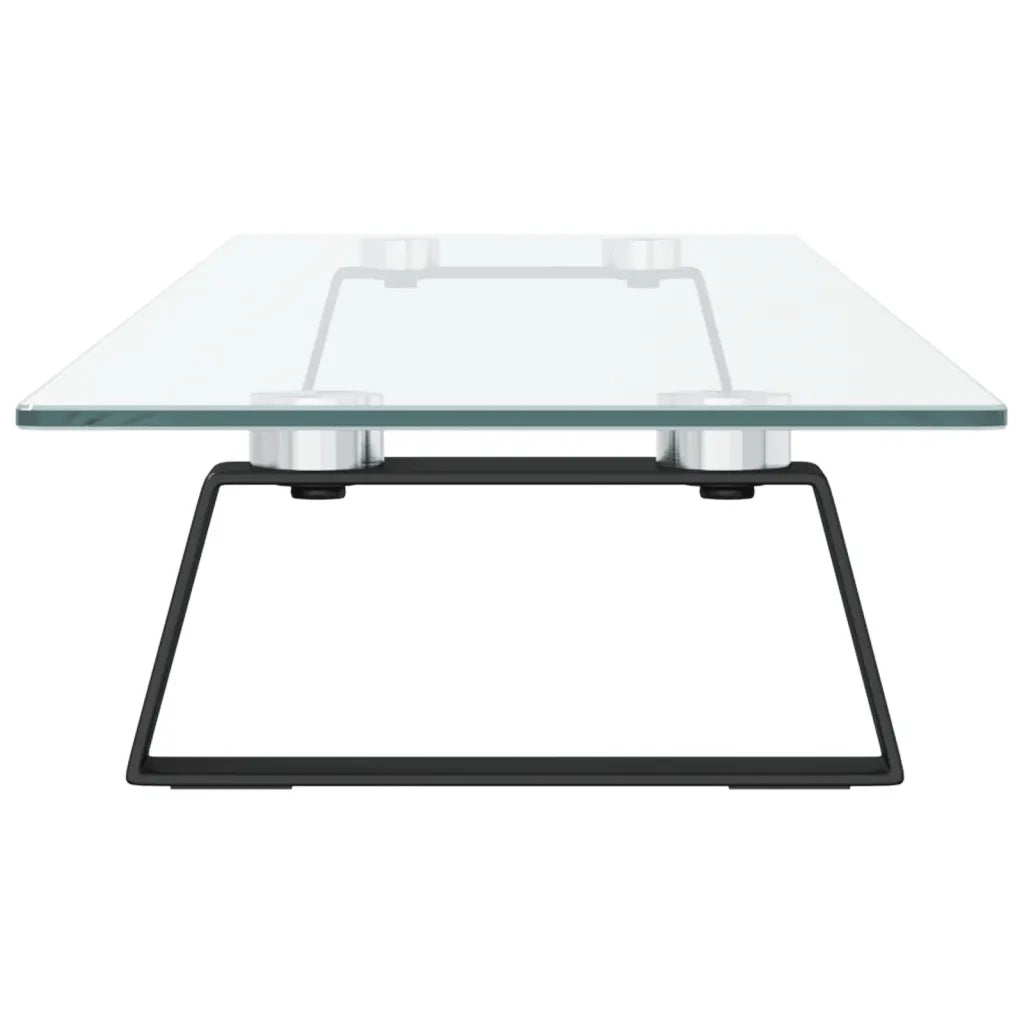 Supporto per Monitor Nero 100x20x8cm Vetro Temperato e Metallo 374226