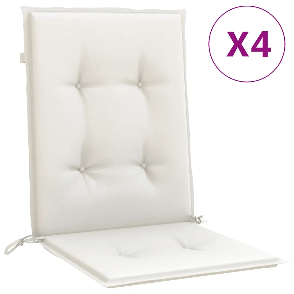 Cuscini Sedia Schiena Bassa 4 pz Crema MÃ©lange 100x50x4 Tessuto