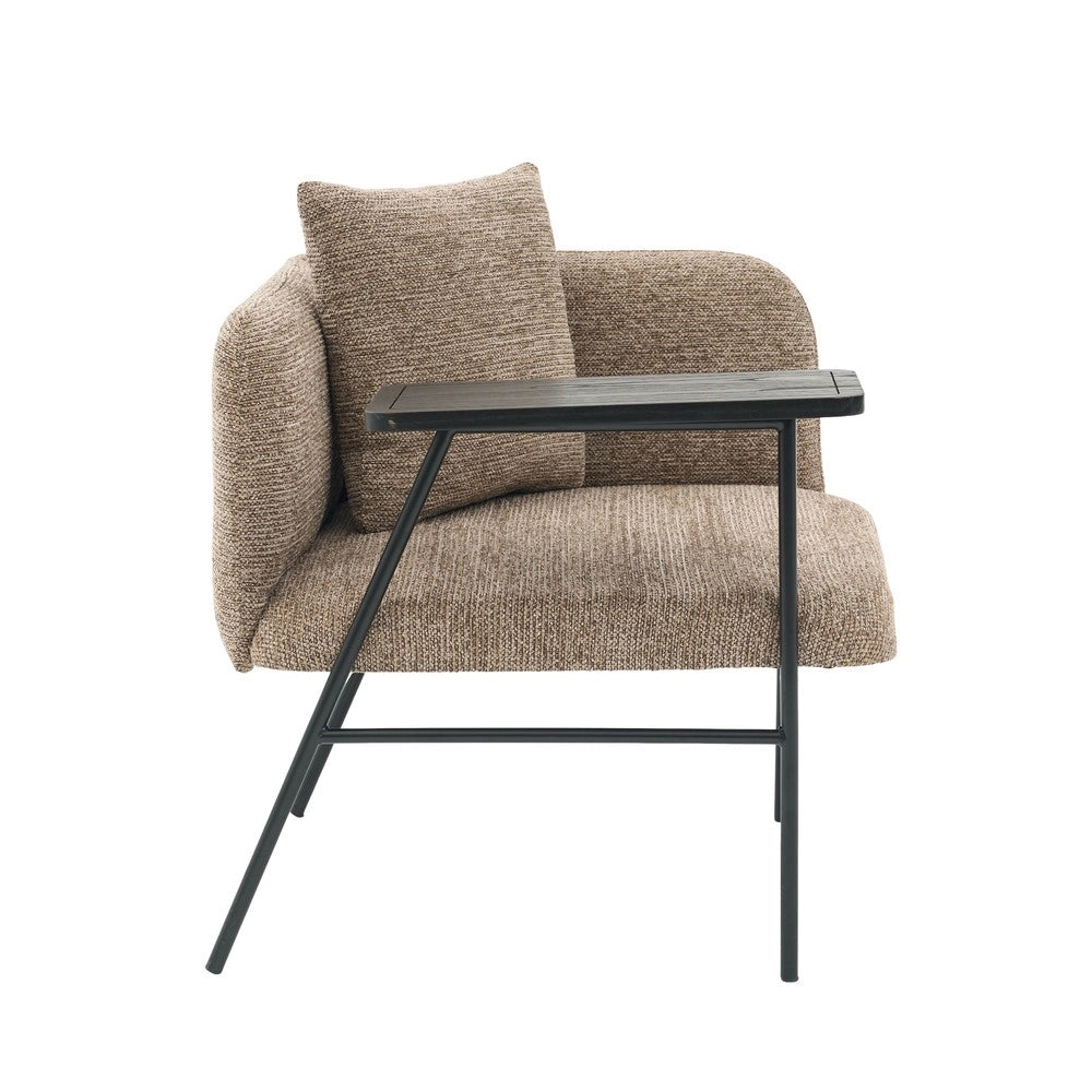 Poltrona con Poggiapiedi e Tavolino ¨C MINIMAL ¨C Tessuto, Grigio