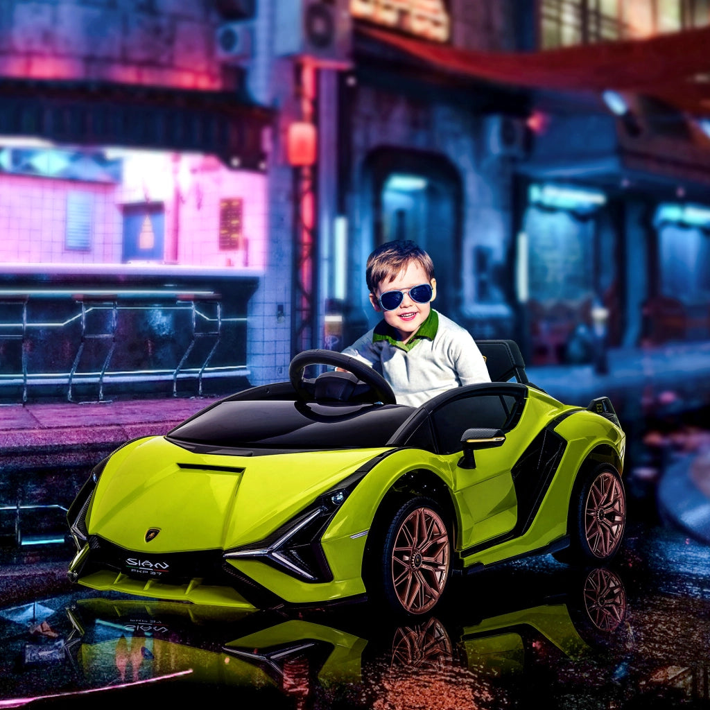 Auto Bambini Lamborghini ¨C zephmum ¨C Verde, Telecomando, 3-5 Anni