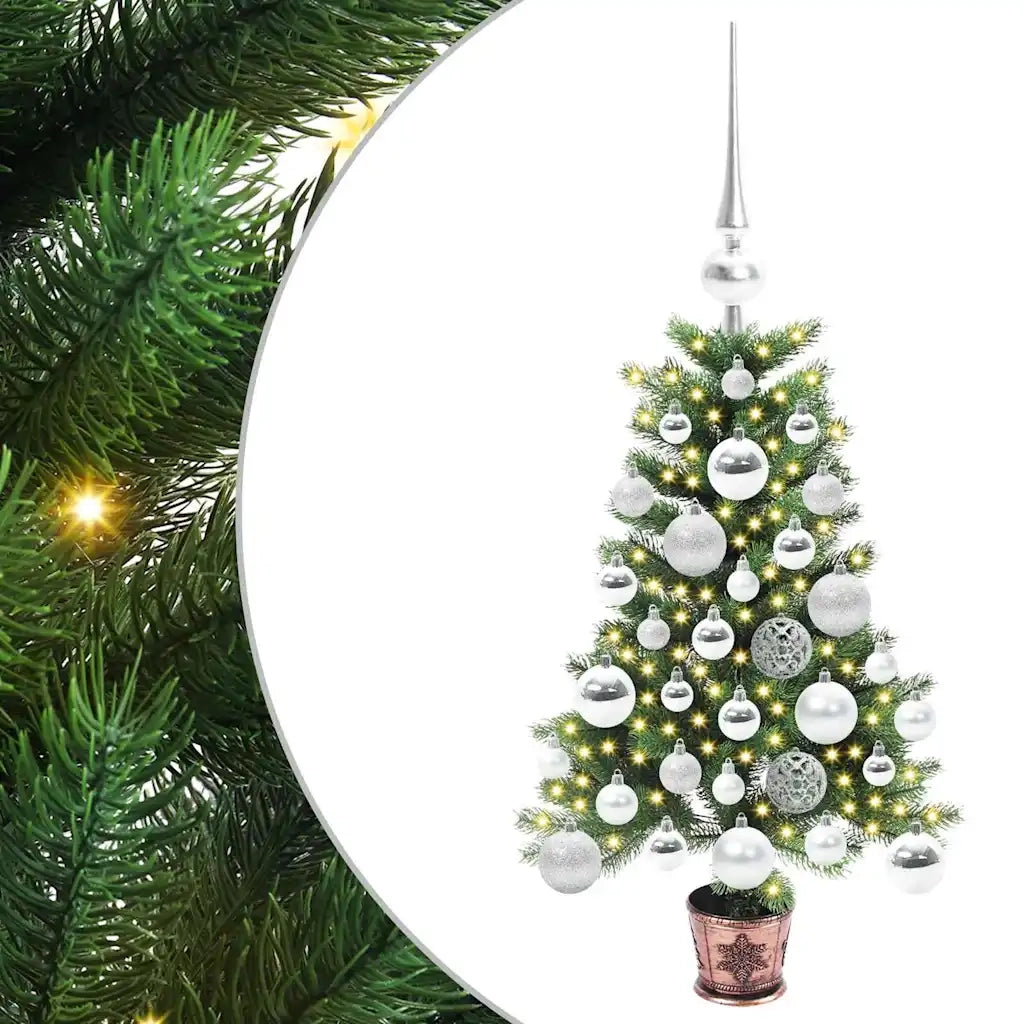 Albero di Natale con 150 LED con supporto Verde 65 cm PE 3396296