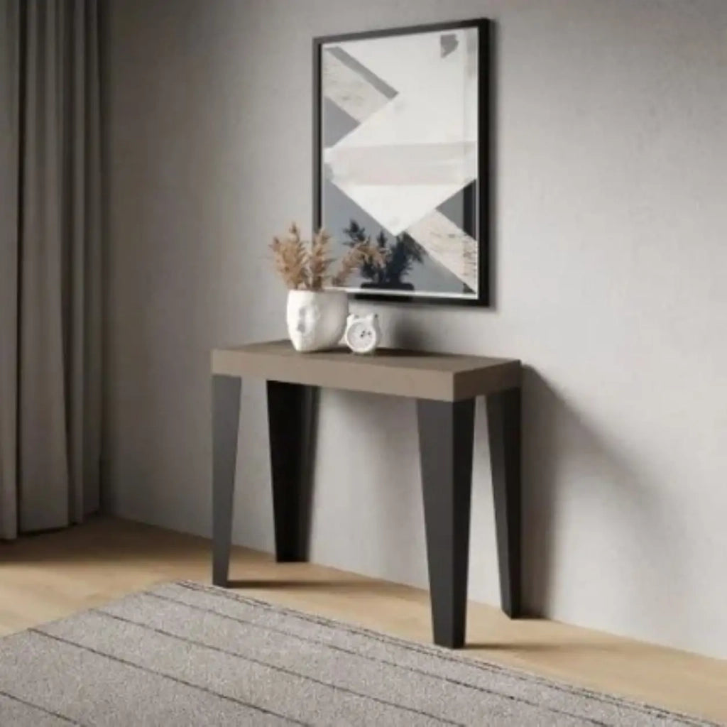 Consolle allungabile 90x40/196 cm Flame Small Premium tortora gambe antracite