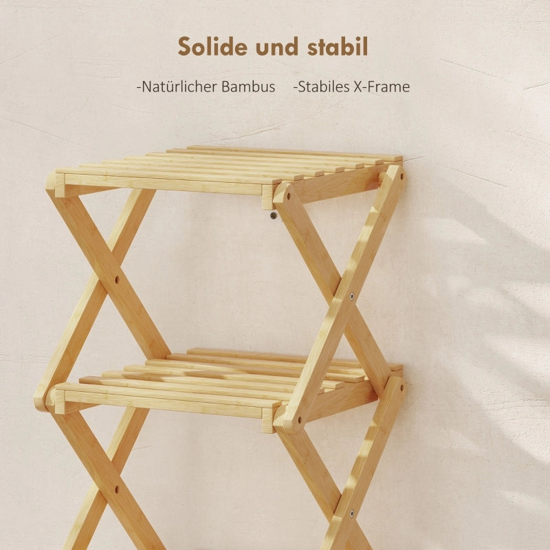 SCARPIERA pieghevole 30 x 29 x 108 cm Bambù naturale 6 livelli