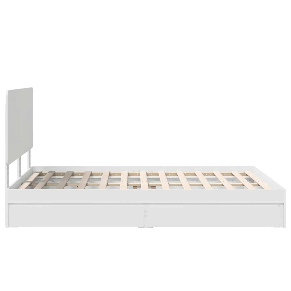 Letto con Contenitore Bianco 140 x 190 cm Legno multistrato