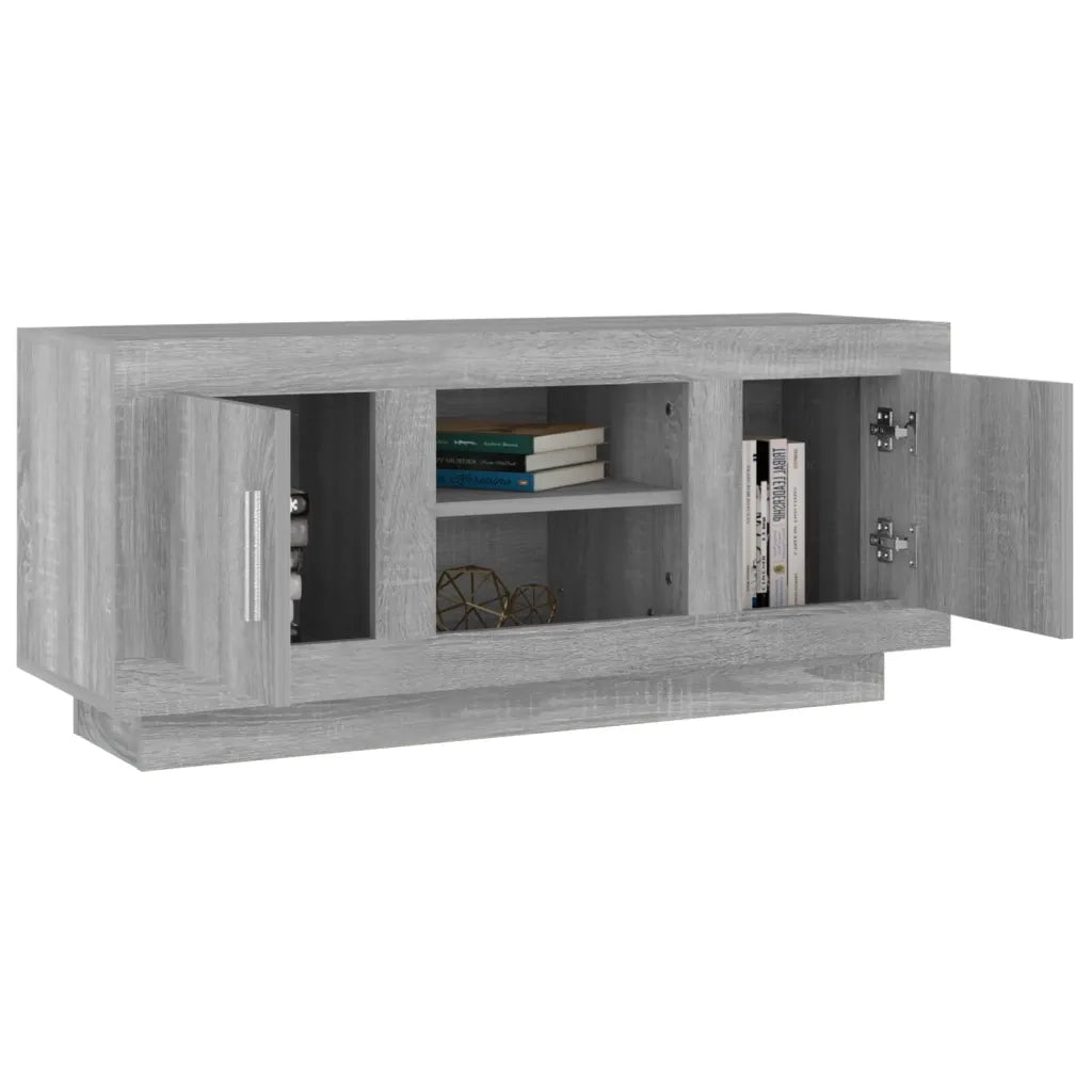 Mobile TV Grigio Sonoma 102x35x45 cm in Legno Multistrato 817226