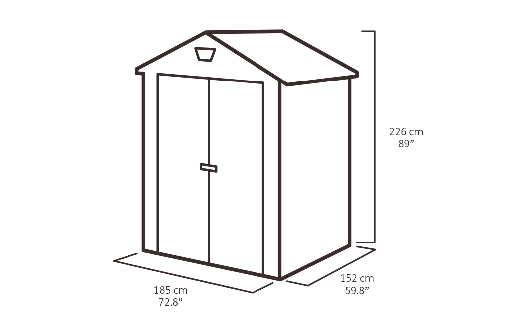 Casetta da Giardino Porta Attrezzi 185x152x226 cmin Resina Effetto Legno Keter Manor 6x5 Grigia