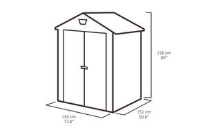 Casetta da Giardino Porta Attrezzi 185x152x226 cmin Resina Effetto Legno Keter Manor 6x5 Grigia