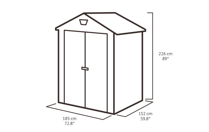 Casetta da Giardino Porta Attrezzi 185x152x226 cmin Resina Effetto Legno Keter Manor 6x5 Grigia