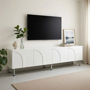 Cassettiera TV bianca in MDF e truciolare lunghezza 180 cm