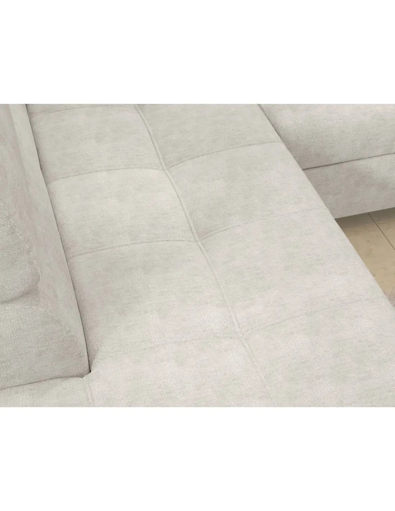 Divano angolare convertibile PALAZZO 4 posti beige - angolo destro con vano contenitore