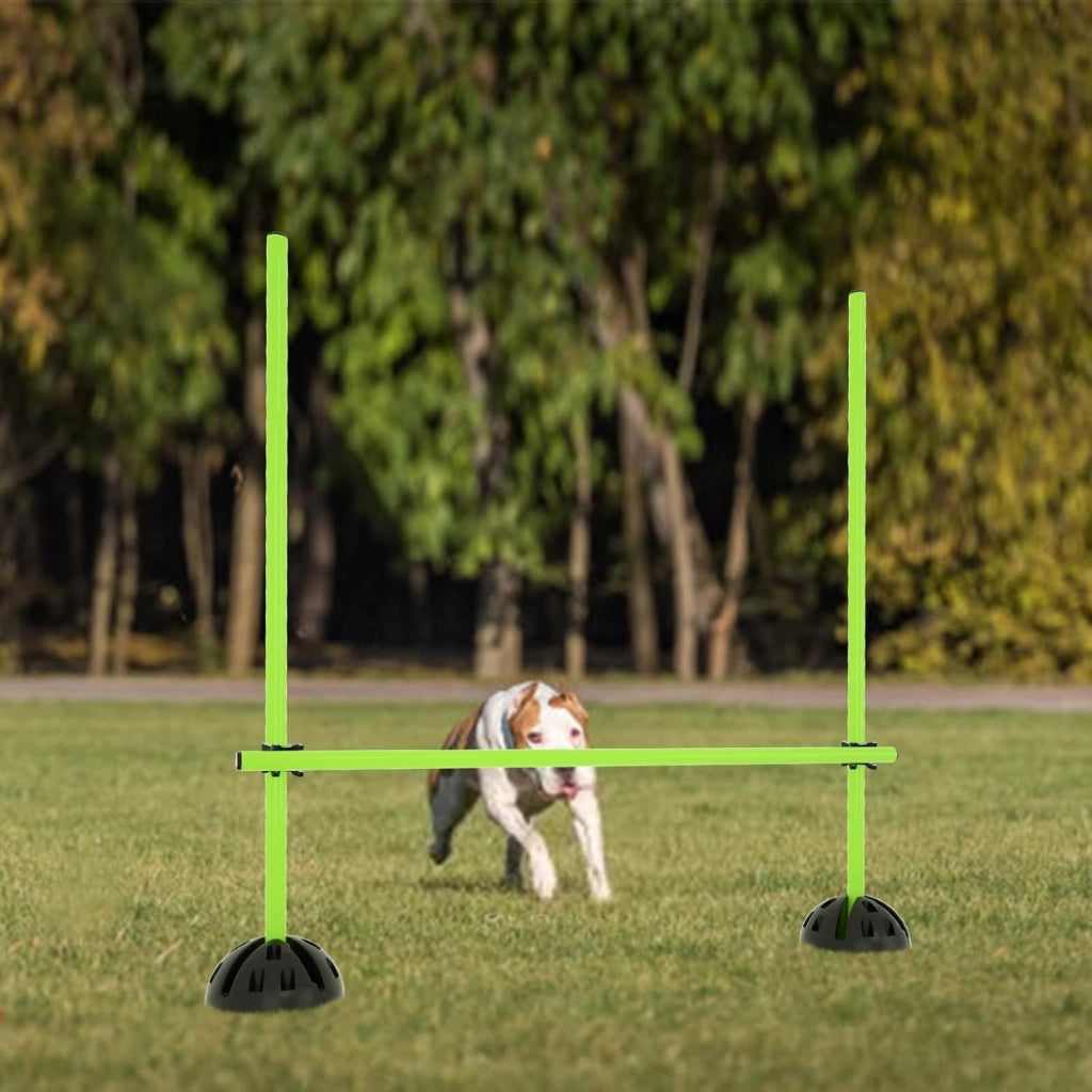 FIVMEN Agility Hostens, set di barre per allenamento e slalom, per hobby, cavallo, ostacoli per rimbalzo, dribbling e agilità, verde