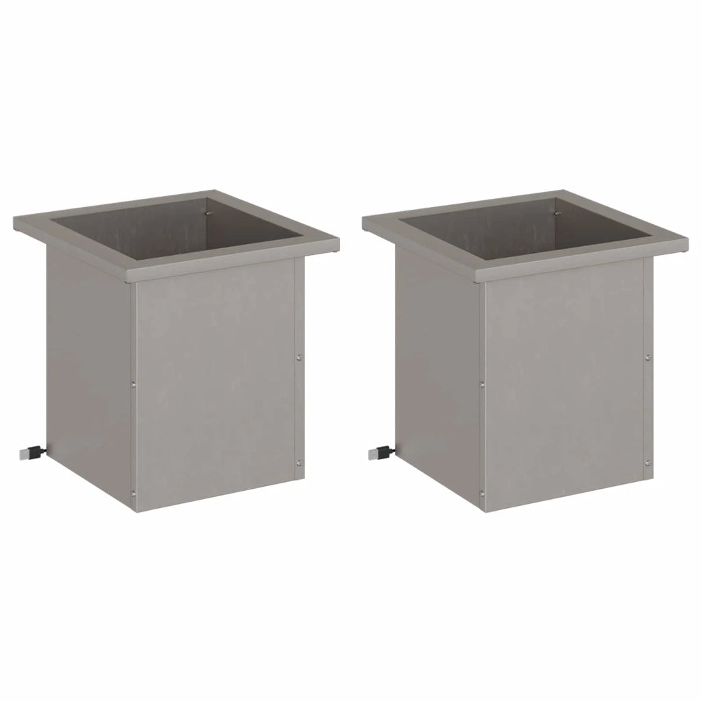 Fioriera da giardino con LED 2 pz Ruggine 30 x 30 x 30 cm 8008069
