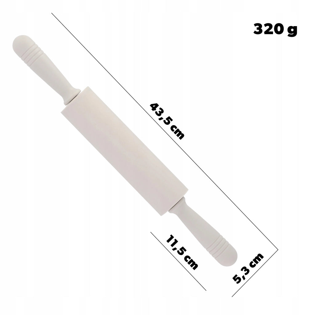 Mattarello da cucina girevole in silicone KADAX, 43,5 cm, antiaderente, grande.