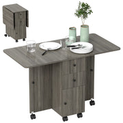 Tavolo da cucina pieghevole con 2 cassetti e 1 anta ¨C zephmum ¨C grigio