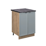 Mobiletto base cucina Fame-Line Blu-grigio chiaro/Rovere dorato 60 cm, PL Antracite Vicco