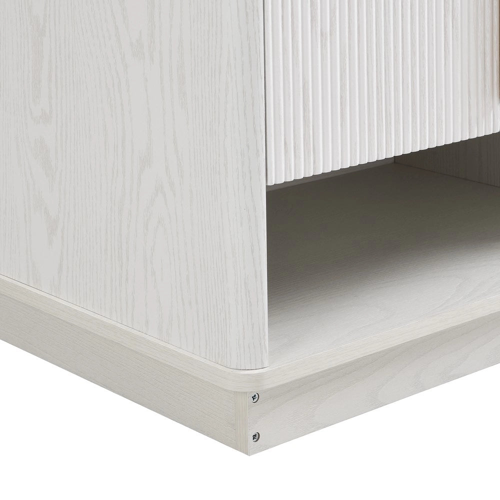 Scarpiera Moderna Bianca ¨C MINIMAL ¨C 2 Ante, Ripiano Aperto, Legno, 60x40x61 cm