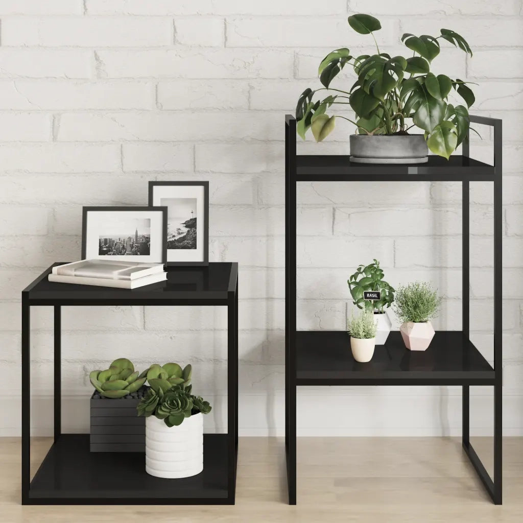 Ripiani per Libreria 8pz Nero Lucido 40x40x1,5cm Multistrato 805183