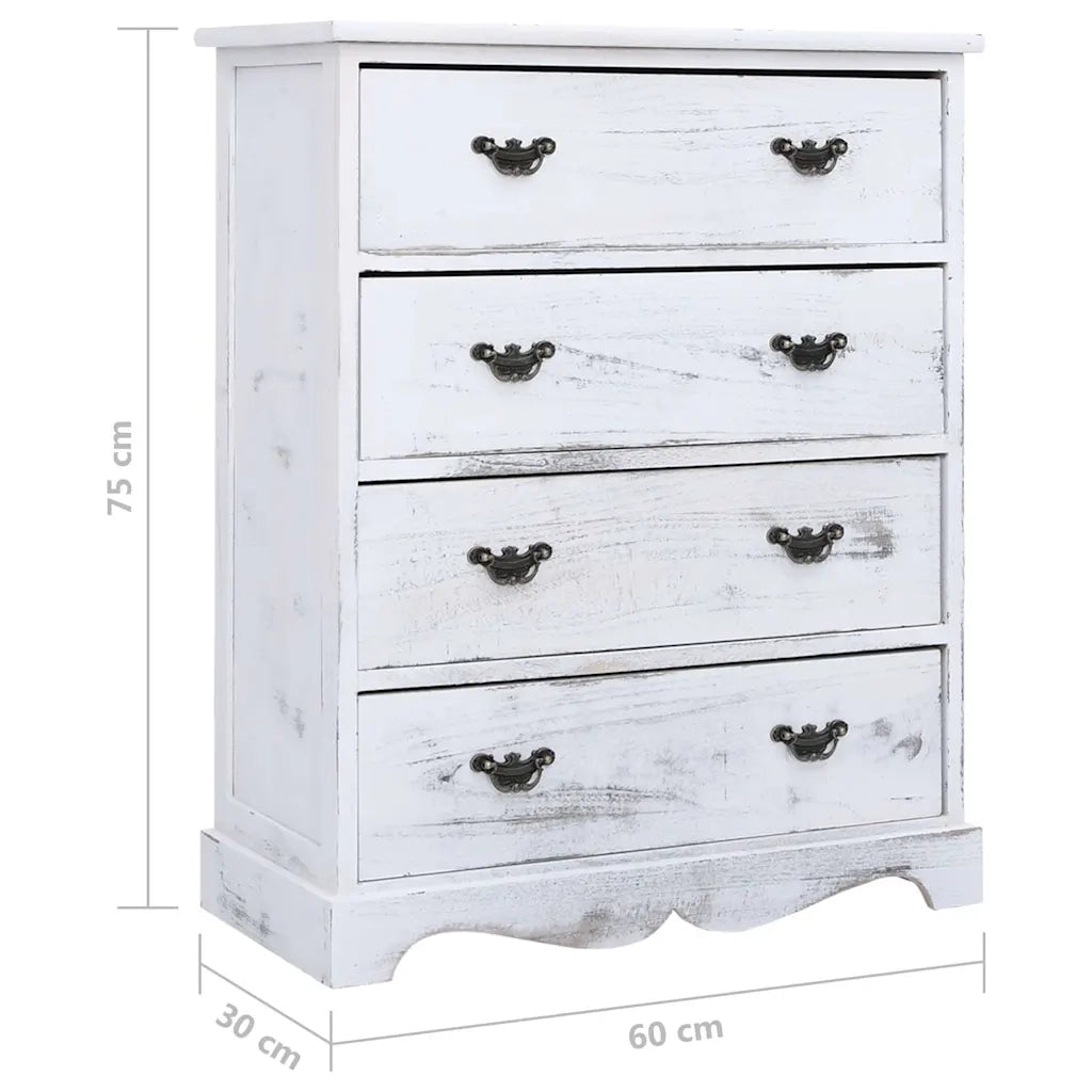 Cassettiera Bianca 60x30x75 cm in Legno cod mxl 24640