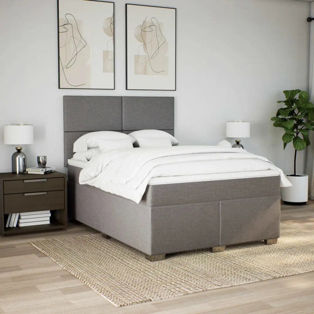 Giroletto a Molle con Materasso Tortora 140x190 cm in Tessuto 3290480