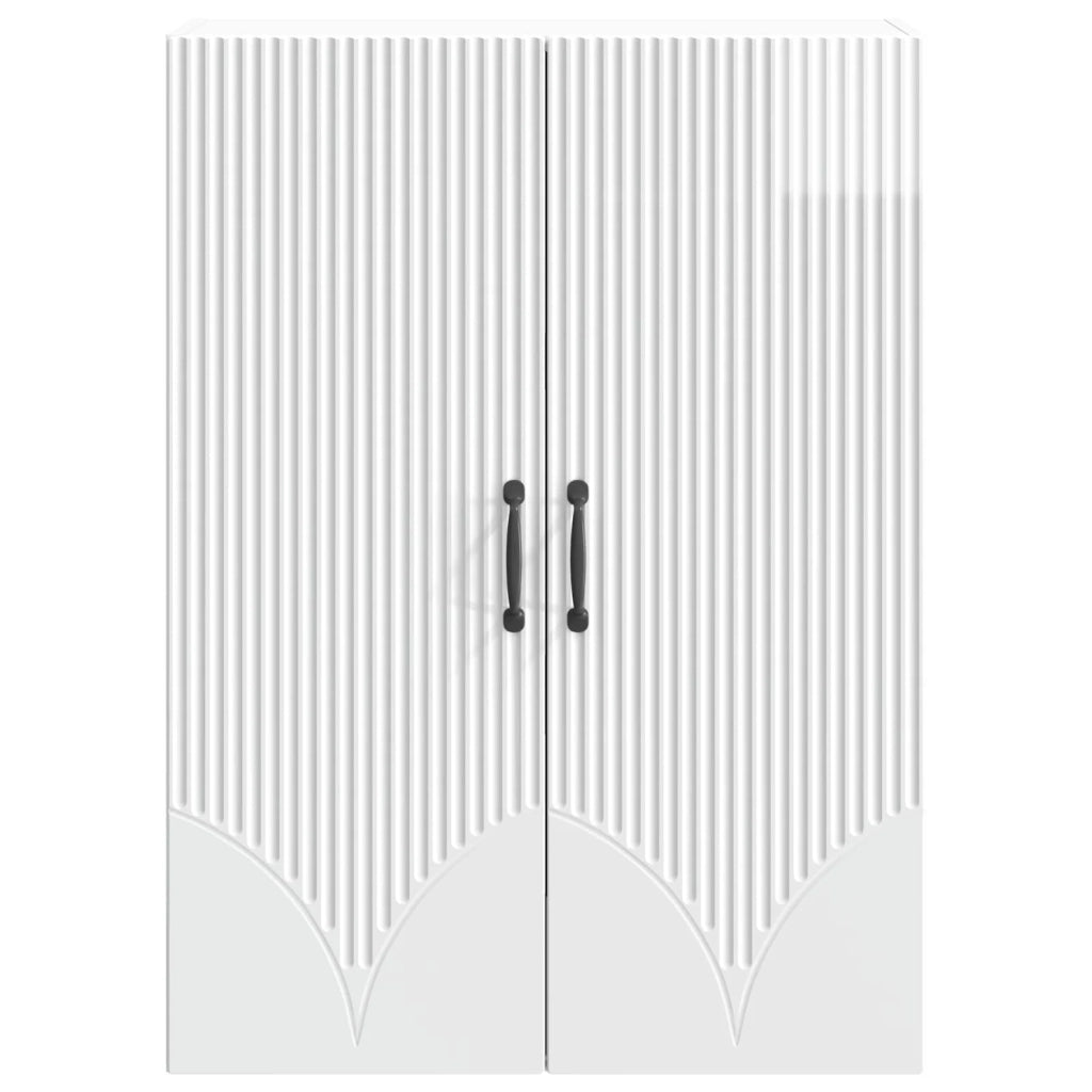 Mobiletto a muro Bianco Lucido 66 x 34,5 x 90 cm