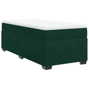 Letto singolo | Letto per adulti | Giroletto a Molle con Materasso Verde Scuro 80x200 cm Velluto
