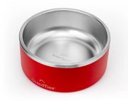 Ciotola per cani e gatti in acciaio inossidabile graviata, riutilizzabile, BPA-free, isolata, grande, sostenibile, antiscivolo, impermeabile, da esterno (1890 ml, cranberry)