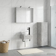 Set di Armadi da Bagno 4 pz Grigio Cemento Legno ingegnerizzato 3407362