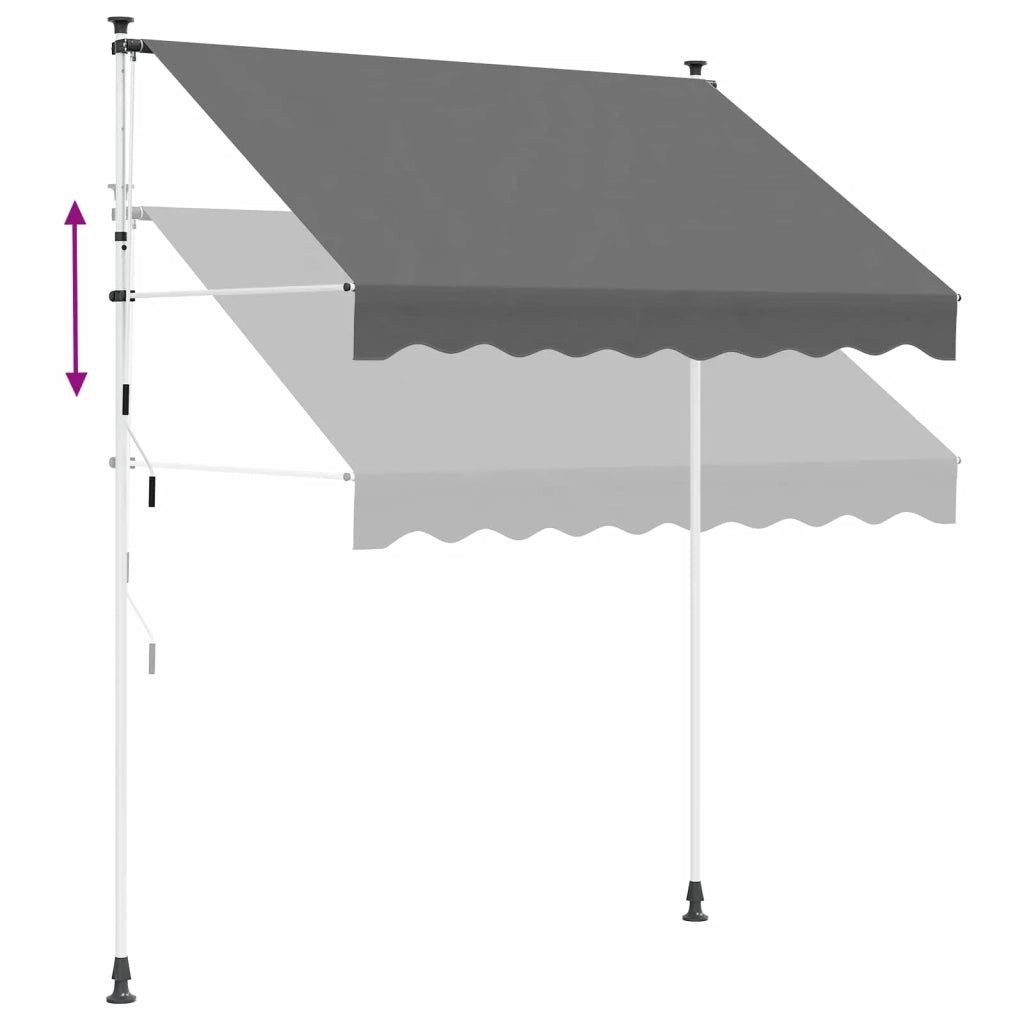 Tenda da Sole | Tenda retrattile manuale Grigio Chiaro 350 cm