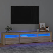 Mobile Porta TV con Luci LED Rovere Sonoma 195x35x40 cm cod mxl 11624