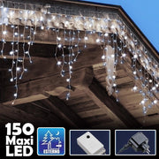 Trade Shop - Tenda Luminosa Natalizia 150led Con Flash Bianco Freddo 3mt Esterno Prolungabile -
