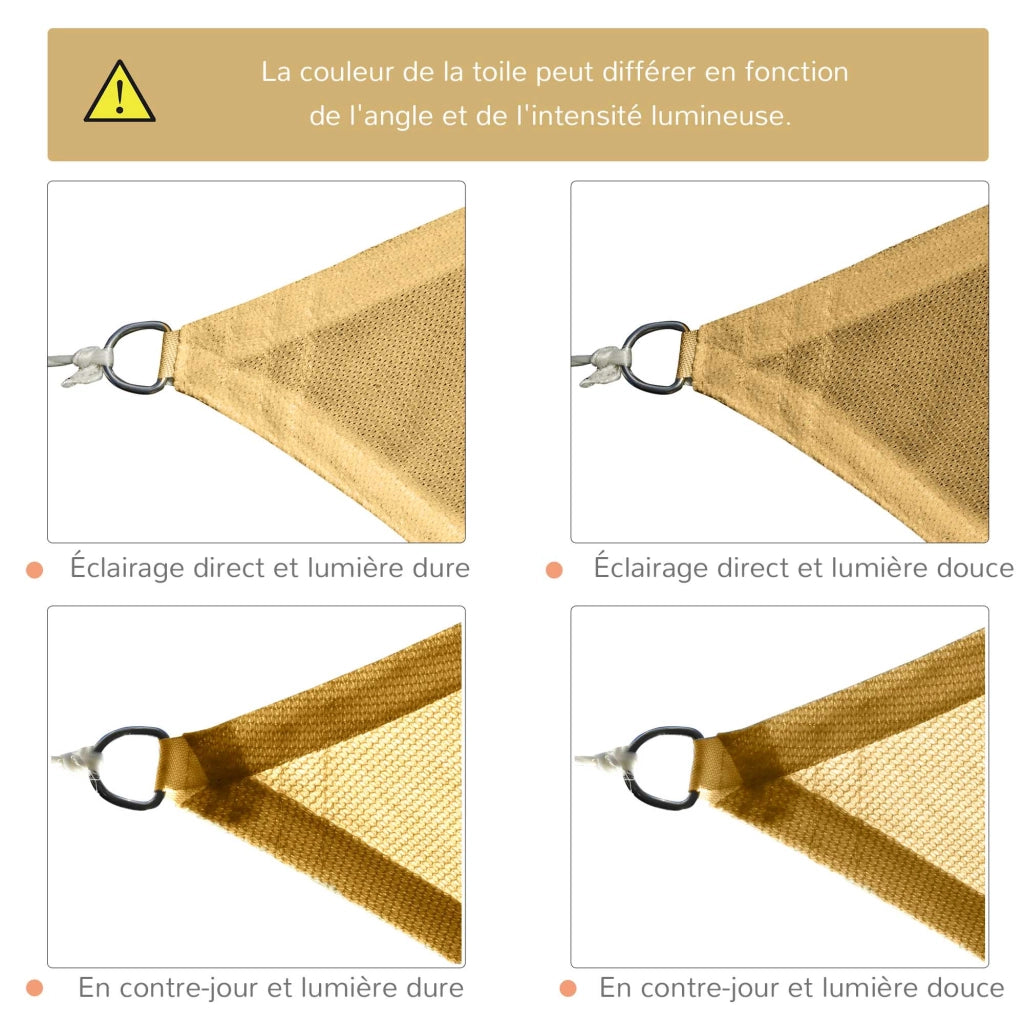Tenda da sole rettangolare 3x3m ¨C Zephmum ¨C Polietilene sabbia con sacco