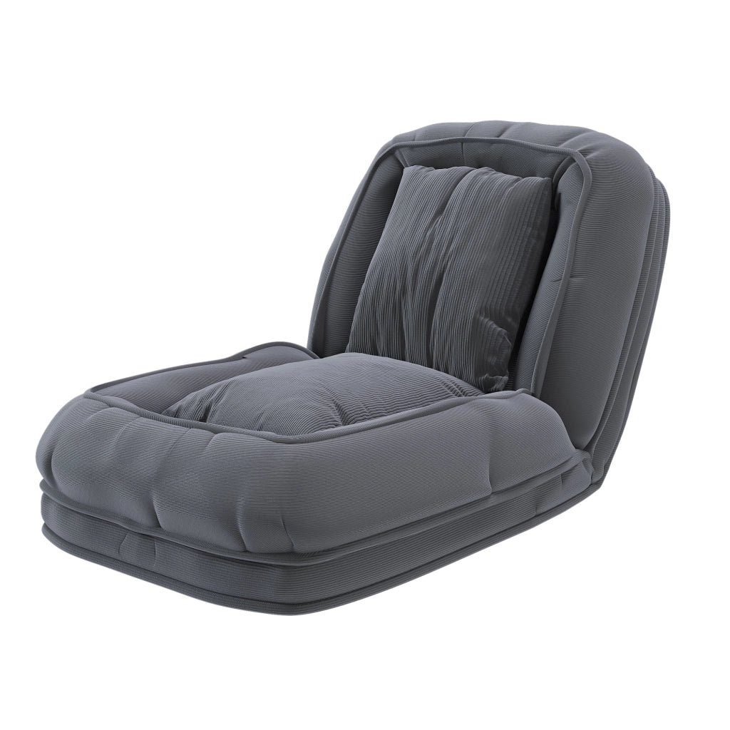 Sedia a sdraio pieghevole, divano letto ergonomico, schienale regolabile (90°-180°), grigio