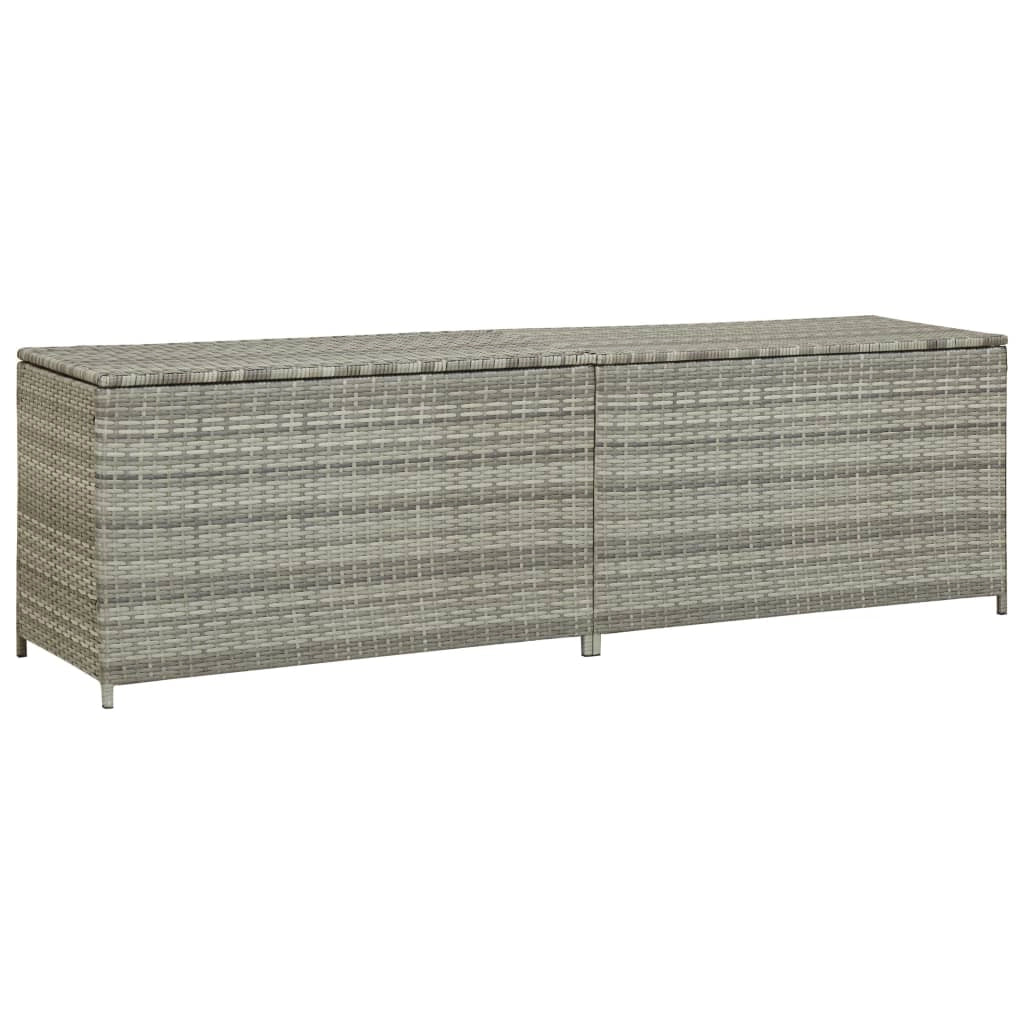 Contenitore da giardino/box in resina intrecciata 200 x 50 x 60 cm grigio 02_0013122