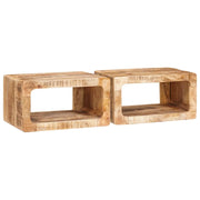 Comodino 2 pcs Marrone 45 x 30 x 24 cm Legno di mango massello 4104579
