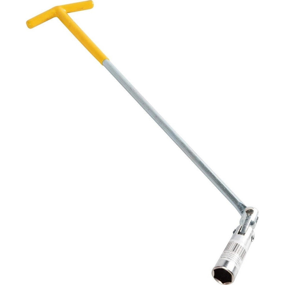 Trade Shop - Chiave Candela Snodata 50cm Diametro 21 Mm Manutenzione Auto Impugnatura Gommata -