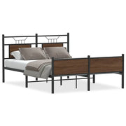 Letto matrimoniale | Letto per adulti | Giroletto senza Materasso Rovere Marrone 150x200 cm Truciolato