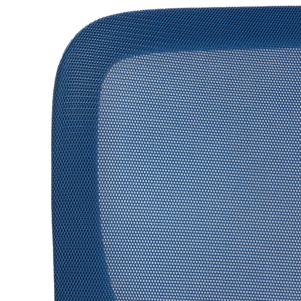 Sedia da ufficio in tessuto blu rivestimento in rete girevole da scrivania per computer seduta regolabile schienale reclinabile